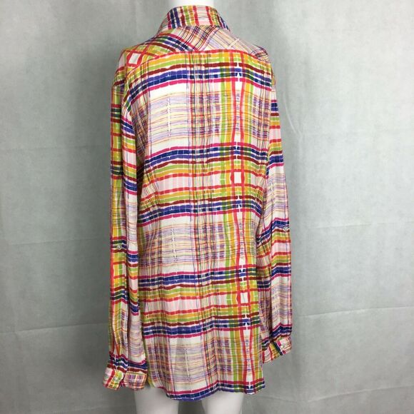Cabi Shirt Womens Sz‎ 10 Cirque Multicolor Flowy Button Down Long Sleeve - Picture 4 of 11